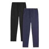 Elemge%100 Pamuk 2'li Premium Esnek Kumaş Regular Pijama Altı Beli Lastikli İpli Cepli Terletmez Siyah-Lacivert Erkek Eşofman (Siyah-Lacivert, XL)