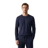 Elemge%100 Pamuk Erkek Süprem Pijama Takımı Compact Penye Uzun Kol Cepli İpli Relax Fit Terletmez Alt Üst Takım