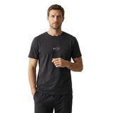 elemge%100 Pamuk Penye Süprem Tok Kumaş Erkek 2'li Pijama Takımı Koyu Antrasit Kısa Kol Cep İpli Relax Fit Baskılı Pijama Üst + Alt Nefes Alan Terletmez Yapı (Koyu Antrasit, M)