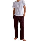 Elemge%100 Pamuk Premium Esnek Kumaş Regular Pijama Altı Beli Lastikli İpli Cepli Terletmez Erkek İnce Eşofman (Bordo, S)