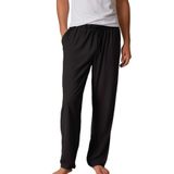 Elemge%100 Pamuk Premium Esnek Kumaş Regular Pijama Altı Beli Lastikli İpli Cepli Terletmez Siyah Erkek (Siyah, S)