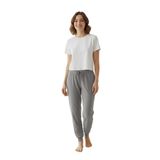 Elemge%100 Pamuk Premium Kumaş Kadın Pijama Altı Cepli Relax Fit Rahat Lastikli Ipli Terletmez Esnek (Gri, 2XL)
