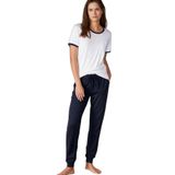 Elemge%100 Pamuk Premium Kumaş Kadın Pijama Altı Cepli Relax Fit Rahat Lastikli Ipli Terletmez Esnek (Lacivert, XL)