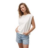 elemge%100 Pamuk Süprem Tok Kumaş Kadın Oversize T-Shirt Geniş Omuzlu Dökümlü Kolsuz Bol Kalıp Premium Basic Tişört