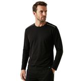 Elemge%100 Pamuk Süprem Uzun Kollu Pijama Üst Erkek T-Shirt Compact Penye Rahat Kalıp Tok Kumaş Siyah (Siyah, S)