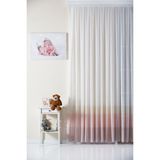 Elenor 1/2,5 Orta Pileli Şeritli Keten Görünümlü Çocuk Odası Tül Perde Melon - Beyaz - Pembe - 200 x 270 cm
