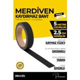 Elevats Premium 2.5 cm Genişlikte Kaymaz Doku 5 Mt. Merdiven Kaydırmaz Bant Zemin Kaydırmaz Bant