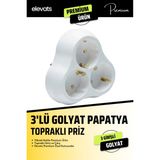 Elevats Premium 3'lü Topraklı Papatya Golyat, Üçlü Priz Çoğaltıcı