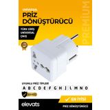 Elevats Premium Evrensel Priz Dönüştürücü – Türk Fiş Girişli, Çoklu Ülke Prizi Uyumu, Türkiye'de Kullanım