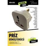 Elevats Premium Ingiliz Erkek Fişli Seyahat Adaptörü Arabistan Umre Hac Fişi Çevirici Priz Dönüştürücü