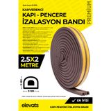 Elevats Premium Kahverengi Kapı Pencere Fitili Yalıtım Bandı | Yapışkanlı Kapı Pencere Bandı | EL5010