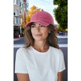 Eleven Market İthal Eskitme Model Yıkana Bilir Pembe Kot Şapka