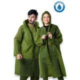 Eleven Market Kadın Erkek Yağmurluk Kapüşonlu Çıtçıtlı Eva Koyu Yeşil Asker Yeşili Yağmurluk BYMMRC881R1