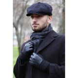 Eleven Market Kışlık 8 Parca Kaşmir Düz Renk Siyah Peaky Blinders Model Erkek Kasket London Şapka