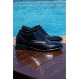 Elevold 7 Cm Boy Uzatan Gizli Topuklu El Yapımı Hakiki Deri Brogue Klasik Ayakkabı, Damatlık Kundura (SİYAH, EU Ayakkabı Beden Sistemi, Yetişkin, Erkek, Sayısal, Orta, 39)