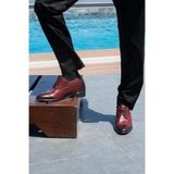 Elevold El Yapımı Bordo Renk Oxford Model 7 Cm Boy Uzatan Gizli Topuk Ayakkabı Damatlık Kundura (BORDO, EU Ayakkabı Beden Sistemi, Yetişkin, Sayısal, Orta, 41)