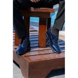 Elevold El Yapımı Hakiki Deri Özel Koleksiyon Rugan 7 Cm Boy Uzatan Gizli Topuk Klasik Ayakkabı Damatlık (Lacivert, EU Ayakkabı Beden Sistemi, Yetişkin, Erkek, Sayısal, Orta, 38)