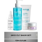 Elexir Eva Gece Cilt Bakım Seti | Yüz Temizleme Jeli 200 ml + Bakuchıol Gece Serumu 30 ml + Nemlendirici Krem 50 ml + Göz Çevresi Kremi 20 ml | Cilt Yenileme ve Nem Bakım Rutini