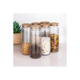 ELF HOME CONCEPT Vakum Kapaklı Büyük Boy Erzak Bakliyat Seti 1500 ml 6'lı Cam Kavanoz Seti
