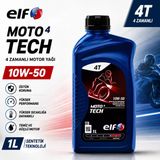 Elf Moto 4 Tech 10W-50 4t Motosiklet Motor Yağı 1 Litre – Tam Sentetik Teknoloji Üstün Performans Jaso Ma2