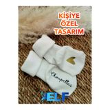 ELF REKLAM Kişiye Özel Yeni Doğan Bebek Çorap Yazılı (1Çift)