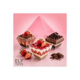 ELF TOYS tatlı kasesi (25adet) 200cc kübik piramit kase kapaksız magnolya ,puding,meze,salata sunum kabı.