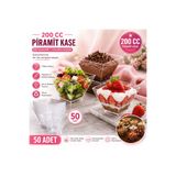 ELF TOYS Tatlı kasesi 50 adet 200 cc kübik piramit kase magnolya, puding,meze,salata sunum kabı