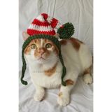 Elf Yeni Yıl Kedi Köpek Şapkası Yılbaşı Noel Örgü Bere Pet Aksesuarları