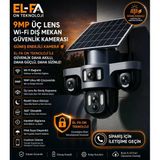 Elfa On Teknoloji 4G / 4K 3 Kameralı Solar Uzaktan Kontrollü Güneş Enerjili Akıllı Güvenlik Kamerası