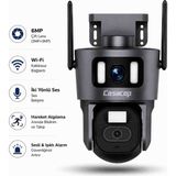 Elfa On Teknoloji Çift Kameralı Full Hd Wifi Ip Kamera Dış Mekan IP66 Sesli Güvenlik Kamerası