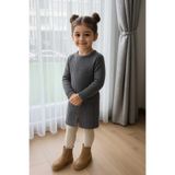 elfanto kıds Kız Çocuk Triko Takım – Kazak ve Etek (Gri Gri 5