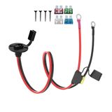 ELFCULB 2FT 10AWG SAE Güç Soketi Yanak Bağlantı Noktasından O Halka Konnektörlere Uzatma Kablosu Kablosu 10A 15A 20A 25A 30A Sigorta Güneş Jeneratörü Pil Şarj Cihazı ile Uyumlu, Güneş Aksesuarları