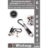 #Elfeneri Güçlü Mini Taşınabilir El Feneri Anahtarlık Işıklı Anahtarlık 3 Fonksiyon Lazer Led Feneri