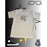 Elfi Oltaya Takılan Balık Sırt Baskılı Unisex Polyester T-Shirt - M - Beyaz