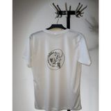 Elfi Oltaya Takılan Balık Sırt Baskılı Unisex Polyester T-Shirt - XL - Beyaz