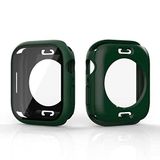 Elfia Apple ile Uyumlu Watch 1/2/3/4/5 40mm Ekran Koruyucu 360 Derece Darbe Korumalı Silikon Kasa Koruma Koyu Yeşil