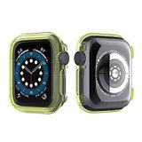 Elfia Apple ile Uyumlu Watch 1/2/3/4/5 40mm Ekran Koruyucu Darbe Korumalı Kasa Koruma Gard03 Sarı
