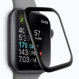 Elfia Apple ile Uyumlu Watch 44mm Ekran Koruyucu Cam Full Yapışan Siyah