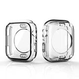 Elfia Apple ile Uyumlu Watch 7 45mm Ekran Koruyucu 360 Derece Darbe Korumalı Silikon Kasa Koruma Renksiz