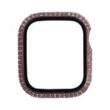 Elfia Apple ile Uyumlu Watch 7 45mm Ekran Koruyucu Darbe Korumalı Taşlı Kasa Koruma Gard24 Rose Gold