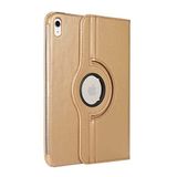 Elfia Apple iPad 11.Nesil 2025 ile Uyumlu Kılıfı Suni Deri 3 Farklı Ayarlanabilen 2 Farklı Stand Olabilen 360 Dönebilen Darbe Korumalı Tablet Kılıfı Gold