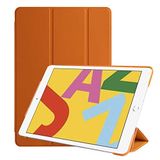 Elfia Apple iPad 9.7 2017 (5.Nesil) ile Uyumlu Kılıf Arkası Şeffaf 2 Farklı Stand Olabilen Sert Silikon İnce Tablet Kılıfı Turuncu