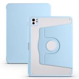 Elfia Apple iPad Air 10.9 2022 (5.Nesil) ile Uyumlu Kılıf Kalem Bölmeli 2 Farklı Stand Olabilen Şeffaf Darbe Korumalı İnce Tablet Kılıfı Termik Mavi