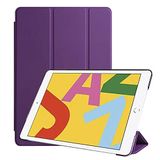Elfia Apple iPad Mini 2 3 ile Uyumlu Kılıf Arkası Şeffaf 2 Farklı Stand Olabilen Sert Silikon İnce Tablet Kılıfı Mor