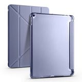 Elfia Apple iPad Pro 10.5 (7.Nesil) ile Uyumlu Kılıf Silikon Yumuşak 4 Farklı Stand Olabilen Kalem Bölmeli Kapaklı Tablet Kılıfı Mor