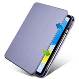 Elfia Apple iPad Pro 11 2018 ile Uyumlu Kılıf Kalem Bölmeli 2 Farklı Stand Olabilen Şeffaf Darbe Korumalı İnce Tablet Kılıfı Termik Lila