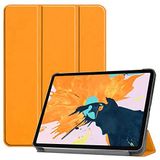 Elfia Apple iPad Pro 12.9 2022 M2 ile Uyumlu Kılıf Arkası Şeffaf 2 Farklı Stand Olabilen Sert Silikon İnce Tablet Kılıfı Turuncu