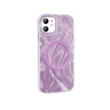 Elfia Apple iPhone 11 ile Uyumlu Boya Desenli Kamera Lens Korumalı M-Safe Şarj Özellikli Kılıf, Pembe