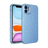 Elfia Apple iPhone 11 ile Uyumlu Kılıf Parlak Simli Silikon Yumuşak Kamera Lens Korumalı Parmak İzi Bırakmayan İnce Mat Kapak Koton Mavi Açık