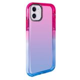 Elfia Apple iPhone 11 ile Uyumlu Pastel Renk Geçişli Kamera Lens Korumalı Yumuşak Silikon Kılıf, Punto Pembe-Mavi